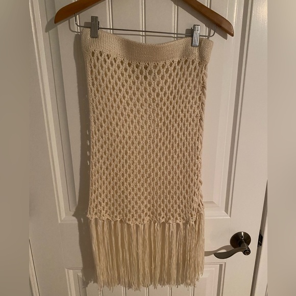 Back at the Beach Beige Crochet Fringe Swim
Cover-Up Skirt - Picture 3 of 4